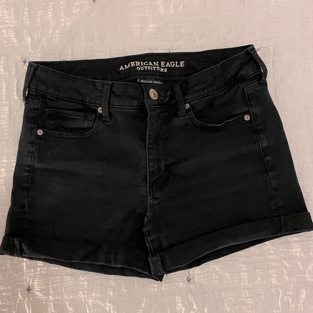 American Eagle Next Level Stretch Midi Shorts - Black